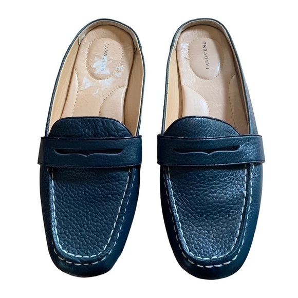 Land’s End Leather Driving Loafer Mules - Picture 1 of 9
